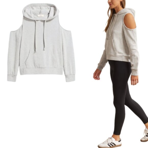 PINQUE Grey Could Shoulder Hooded Sweatshirt/Hoodie Size S - Picture 1 of 10